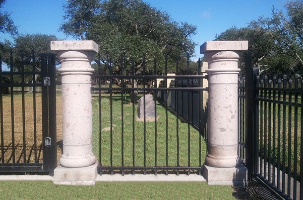 Outdoor ornamental iron fence