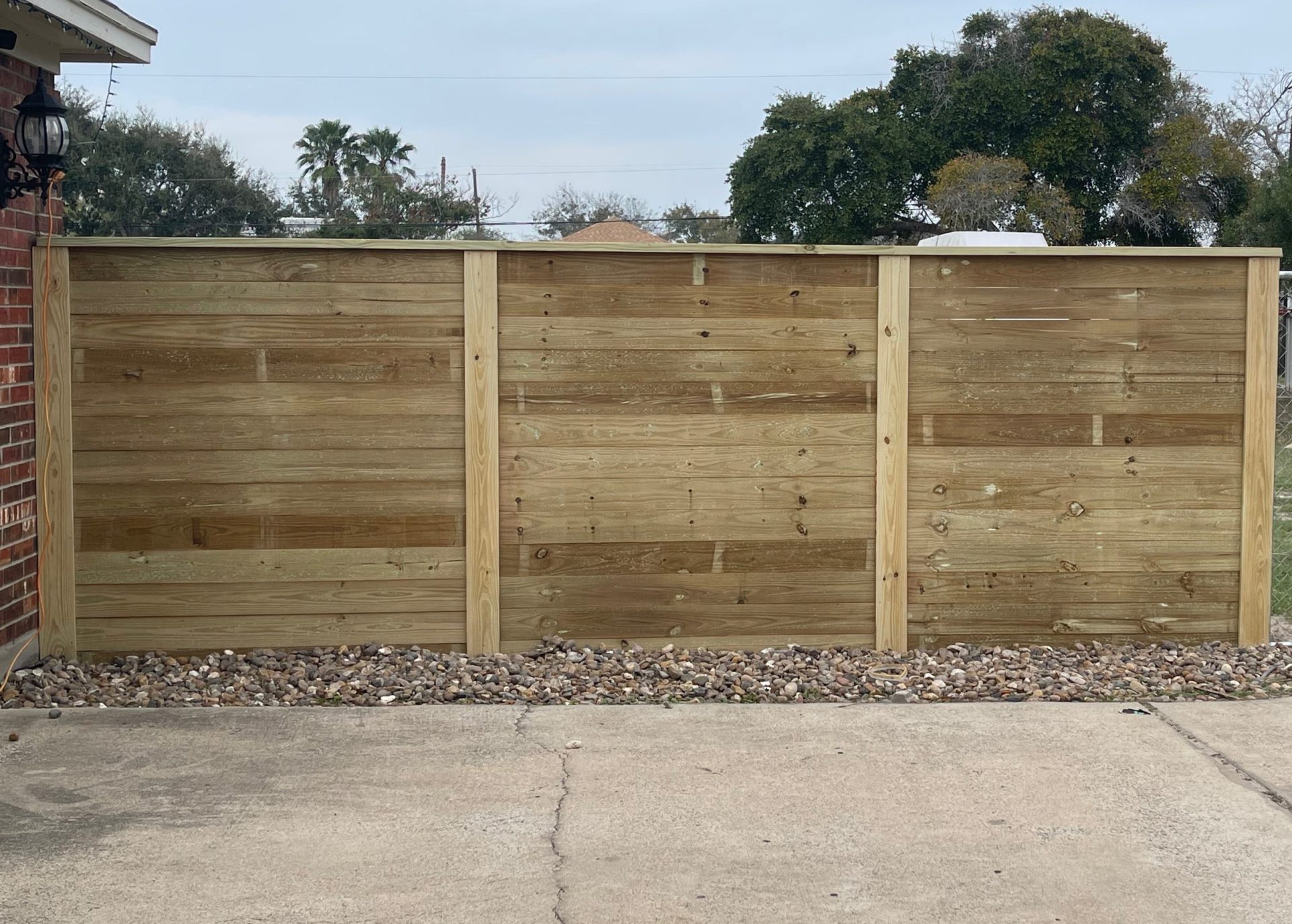 Custom wood fence by D&C Fence Co in Corpus Christi, Tx.